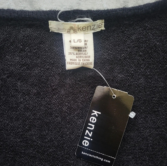 Kenzie Mohair Wool Batwing Sweater Top Womens Large Dark Academia Fall - Picture 6 of 10